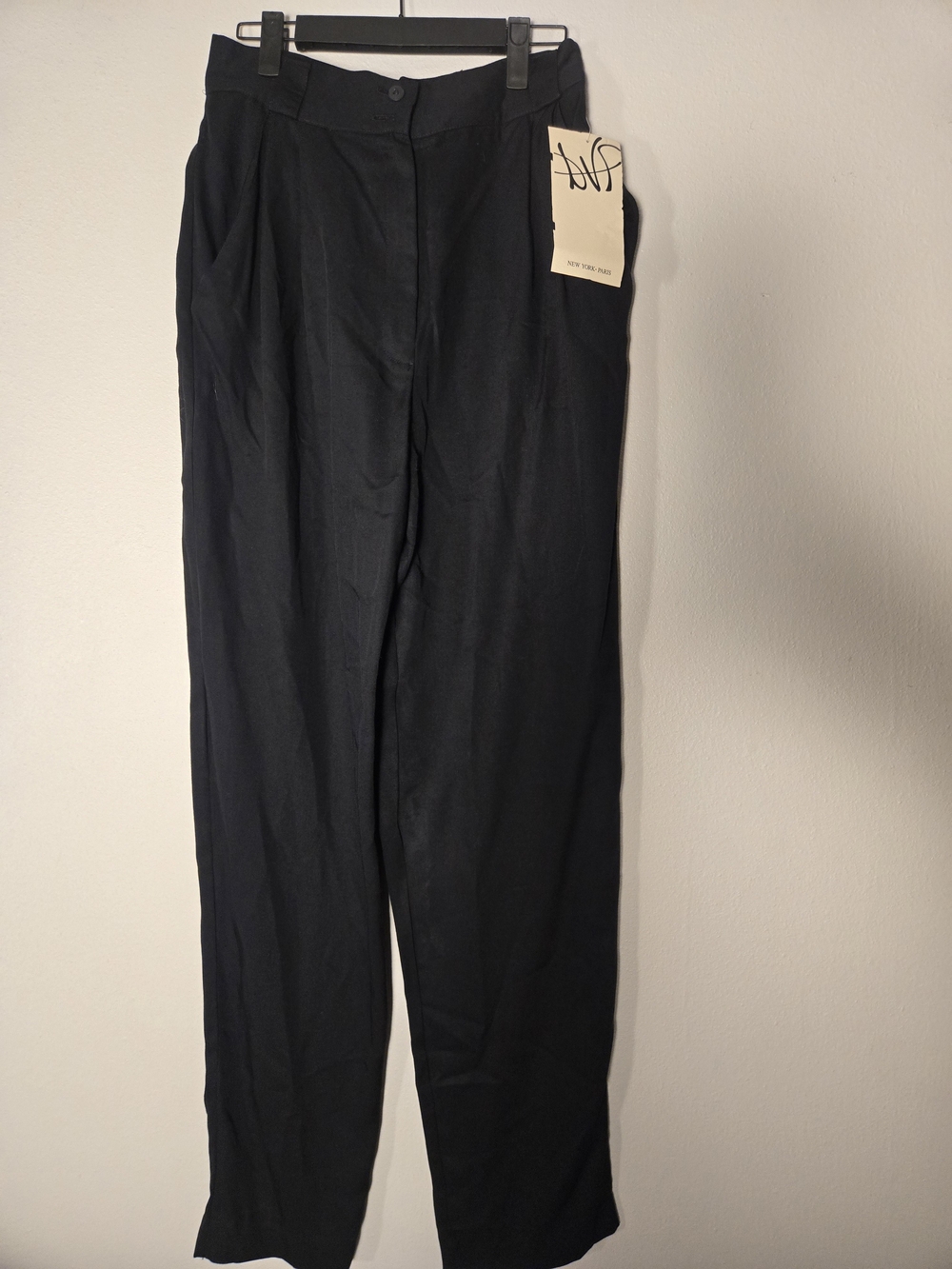 Diane Von Furstenberg Black Straight-Leg Pleated Trousers NWT Union Made